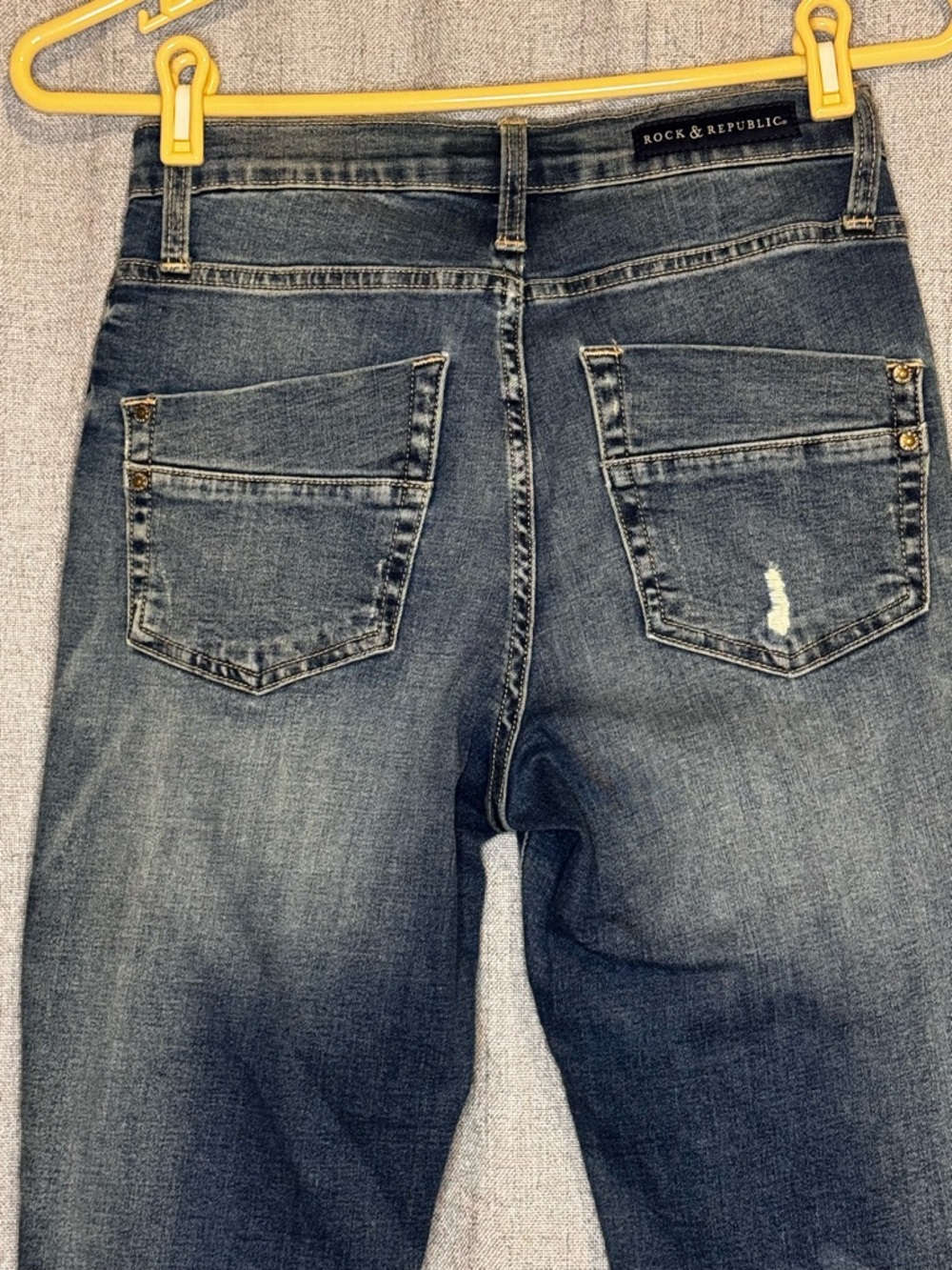 Rock & Republic Kashmiere Y2K Distressed Patchwork Skinny Jeans Size 6 - Picture 5 of 13